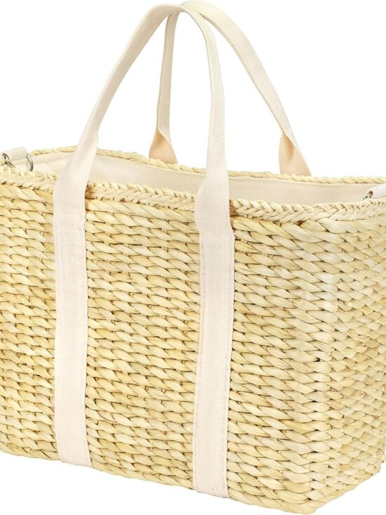 Handbags - Insulated Beach Cooler Bag, Leak Proof, Premium Quality Corn Husk, Beach Bag, Po